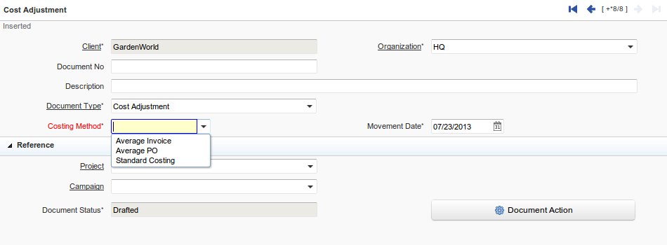 Cost Adjustment Costing Method