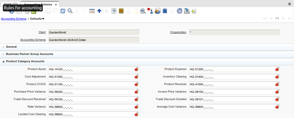 EstimatedLandedCost Accounting Schema