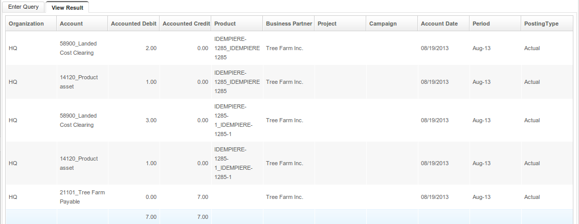 EstimatedLandedCost Landed Cost Posting