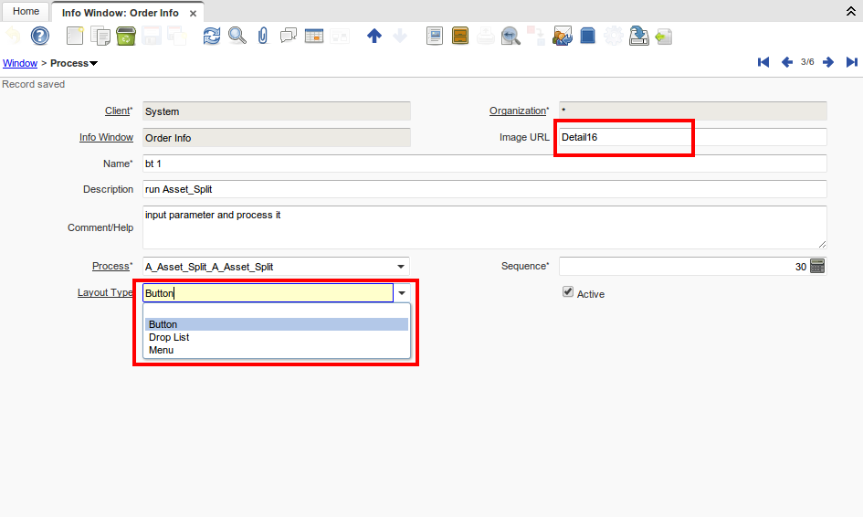 Info process config