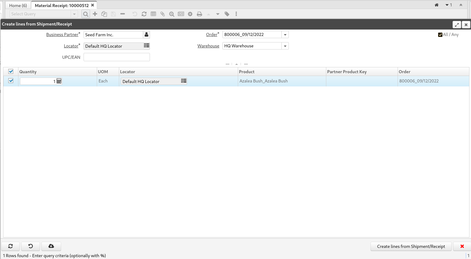 5396 MaterialReceipt InfoWindow