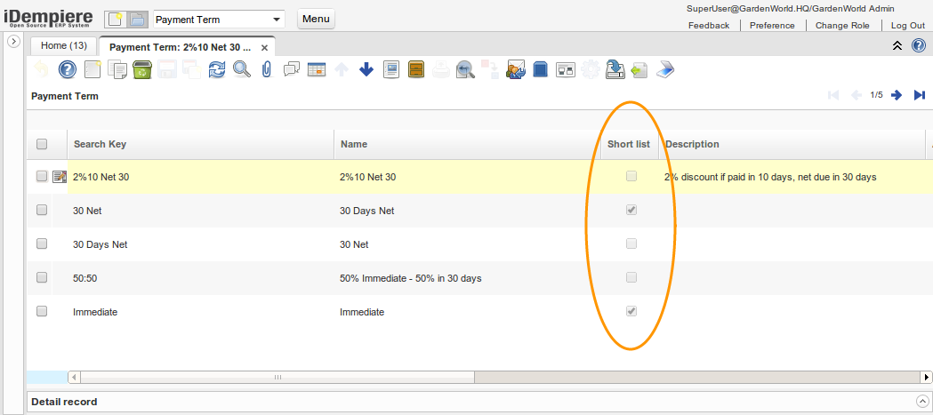 02 DefinePaymentTermShortList