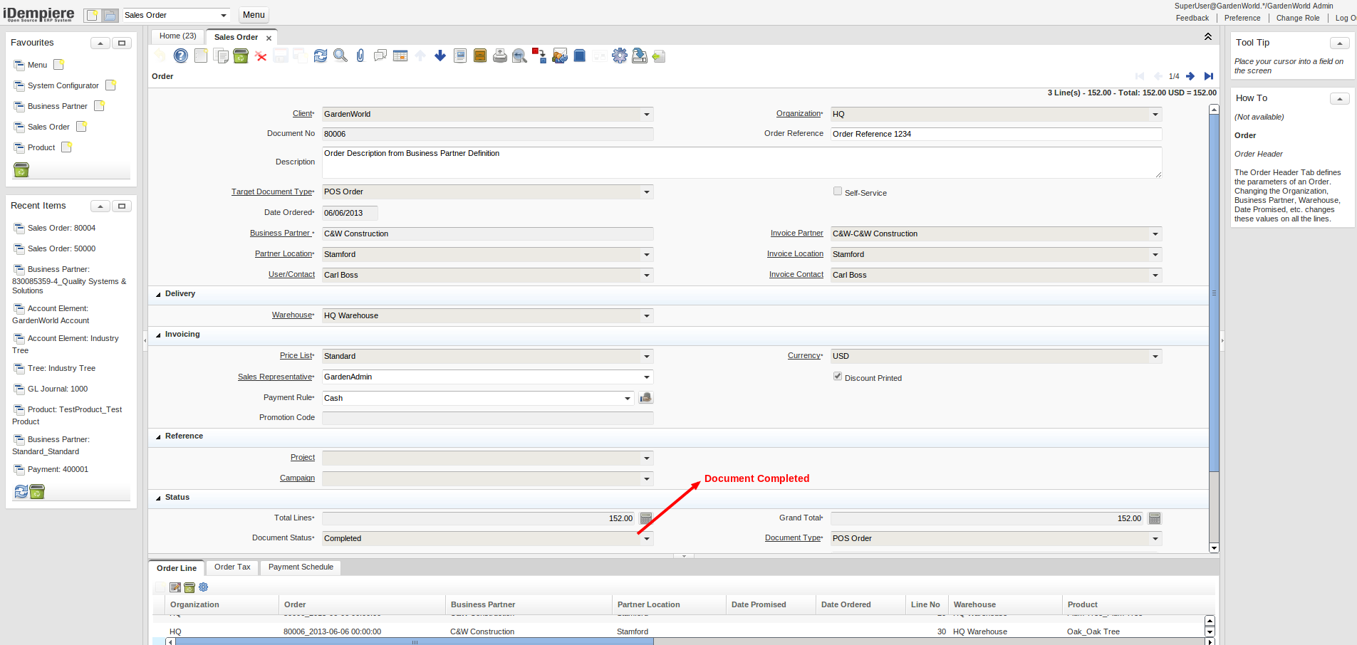 DocumentActionSalesOrder