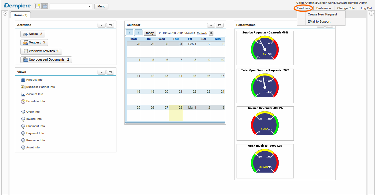 NF001 UserFeedback Menu