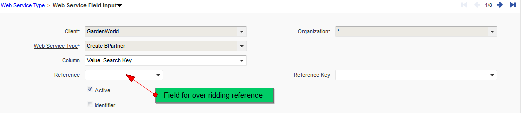 WebService Field Input