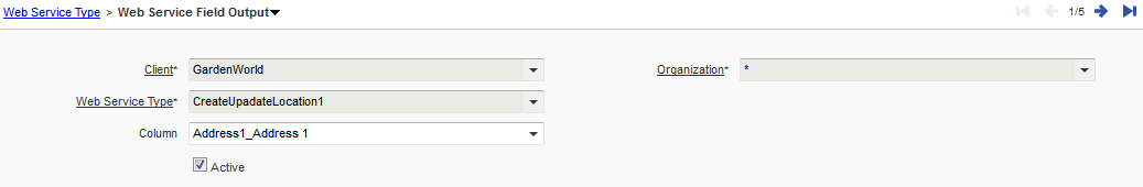 Web Service Field Output