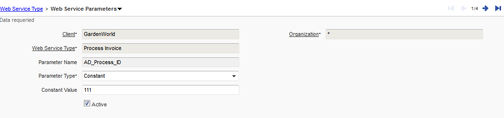 Web Service Parameters