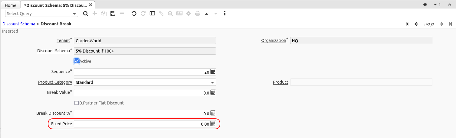 5260 FixedPrice Field