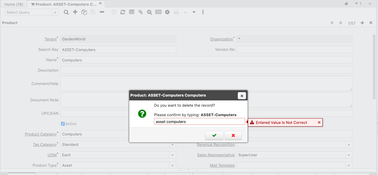 Deleteconfirm logic value invalidanswer