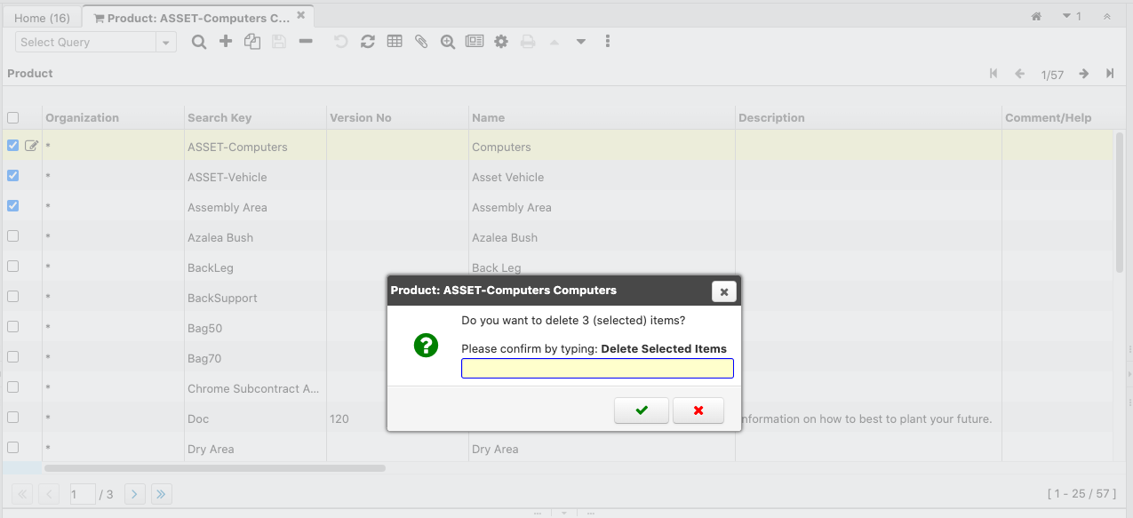 Deleteconfirm mulitple records