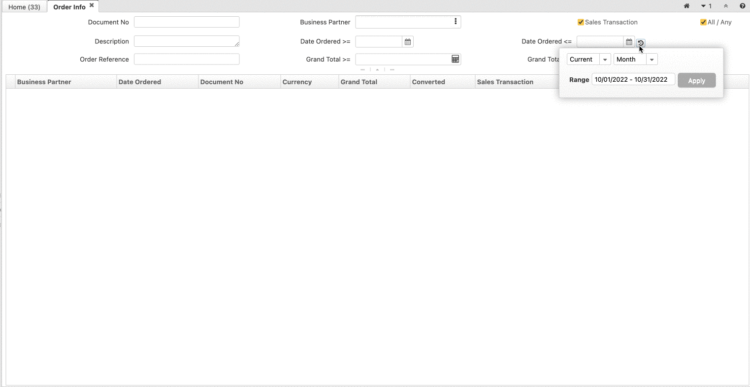Infowindow daterange