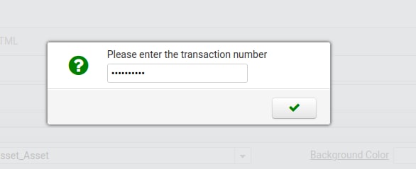 Secret input dialog within a process