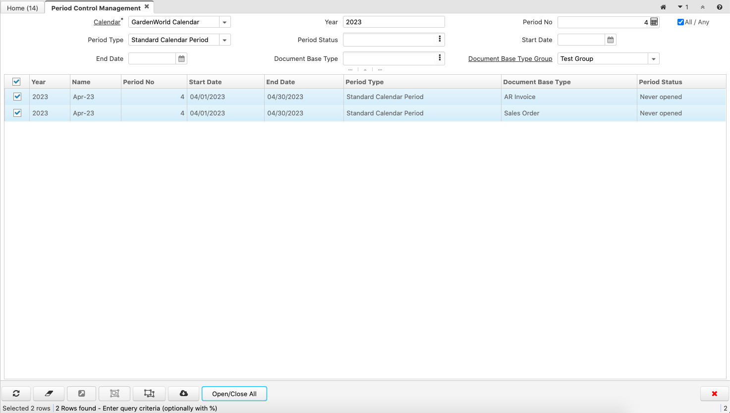 Doctype Group Period Control