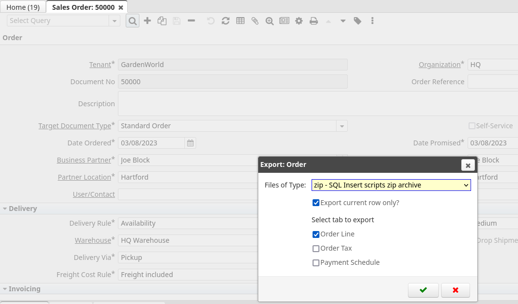 Export Current Row to SQL Insert Scripts