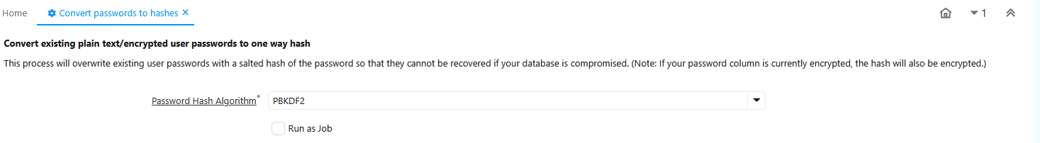 Convert passwords to hash