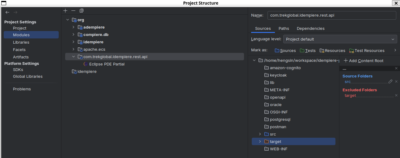 Exclude Rest API Module Target Folder