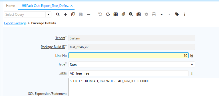 ExportTreeDefinition Tree