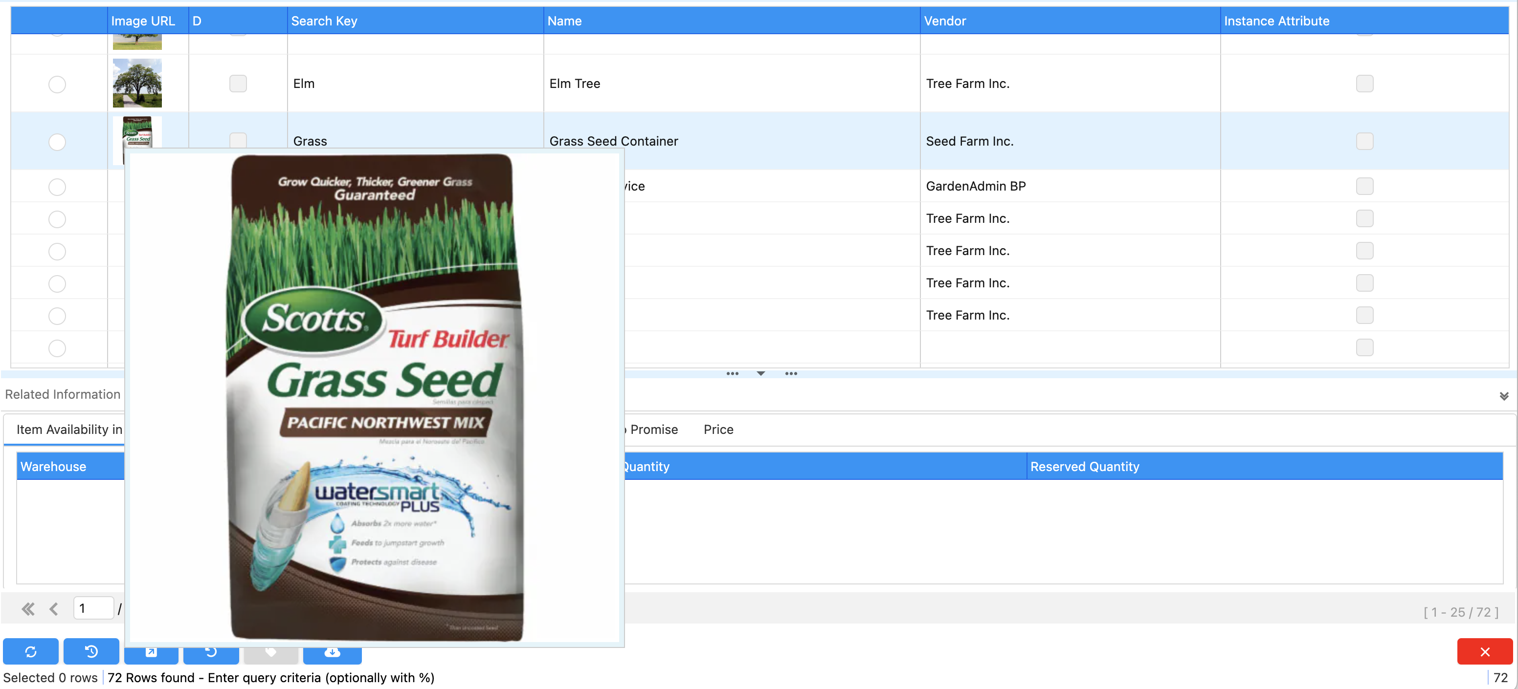 Info window grid hover