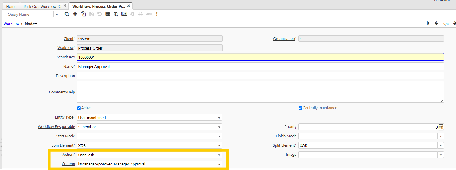 WF Node User ask Action