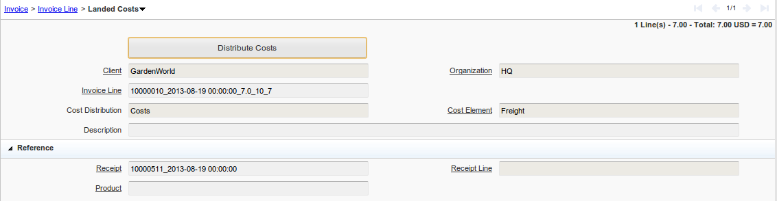 EstimatedLandedCost Distribute Landed Costs