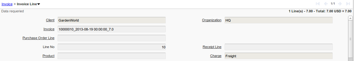 EstimatedLandedCost Landed Cost Invoice Line
