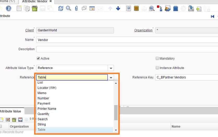 Attribute Reference Type