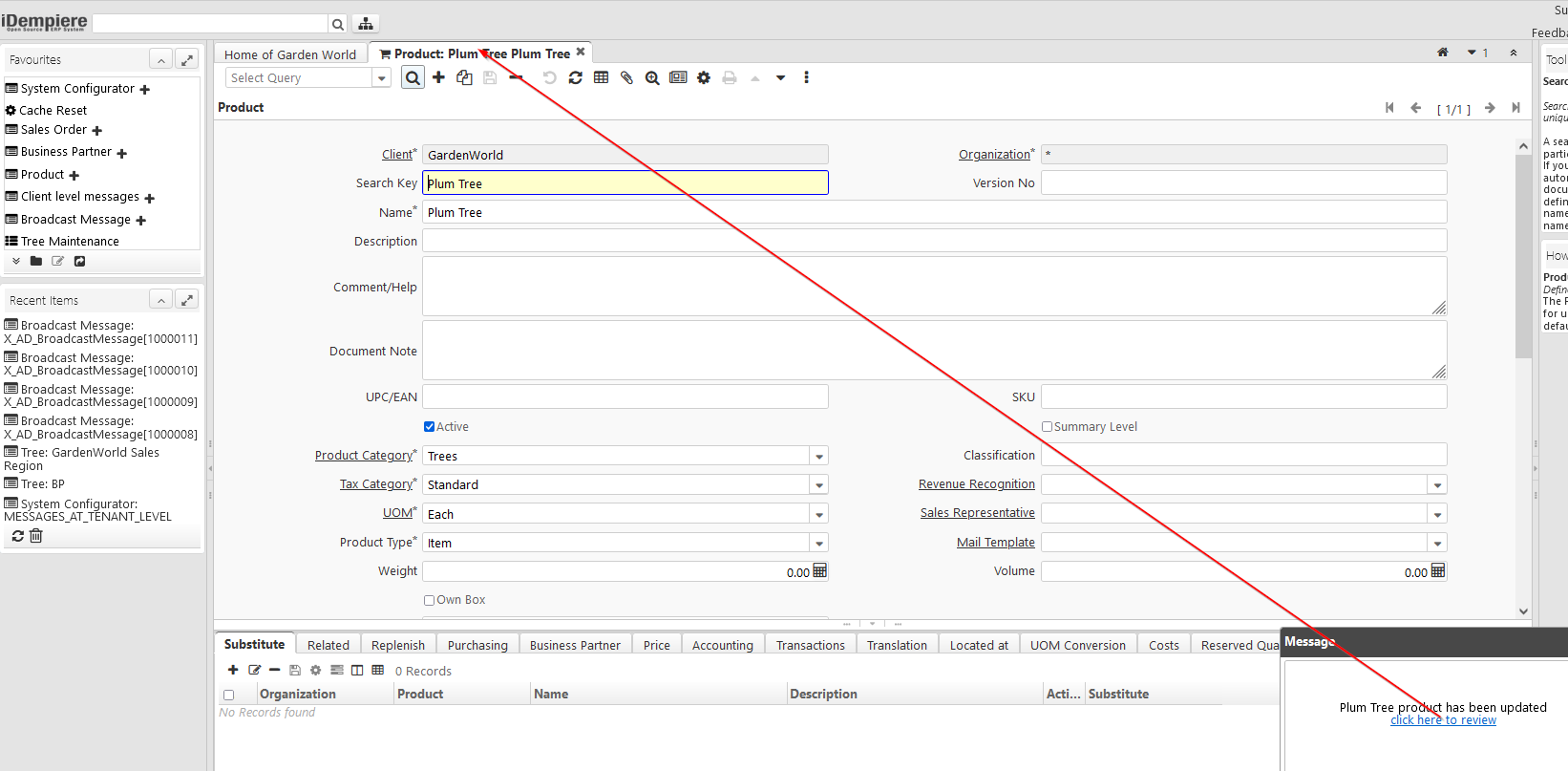 BroadcastMessageLink Window