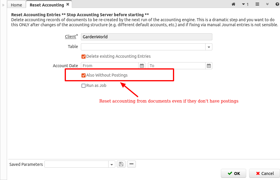 ResetAccountingAlsoWithoutPostings